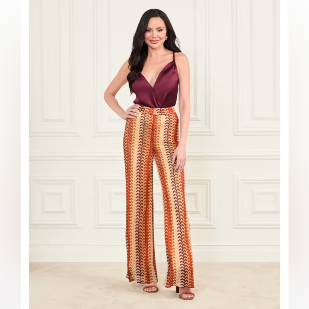 Marciano Multicolor Chevron Pants 70s Vibe - Size S